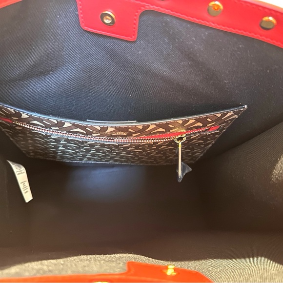 NEW Burberry Red Brown Studded Book Tote Bag - Picture 5 of 9